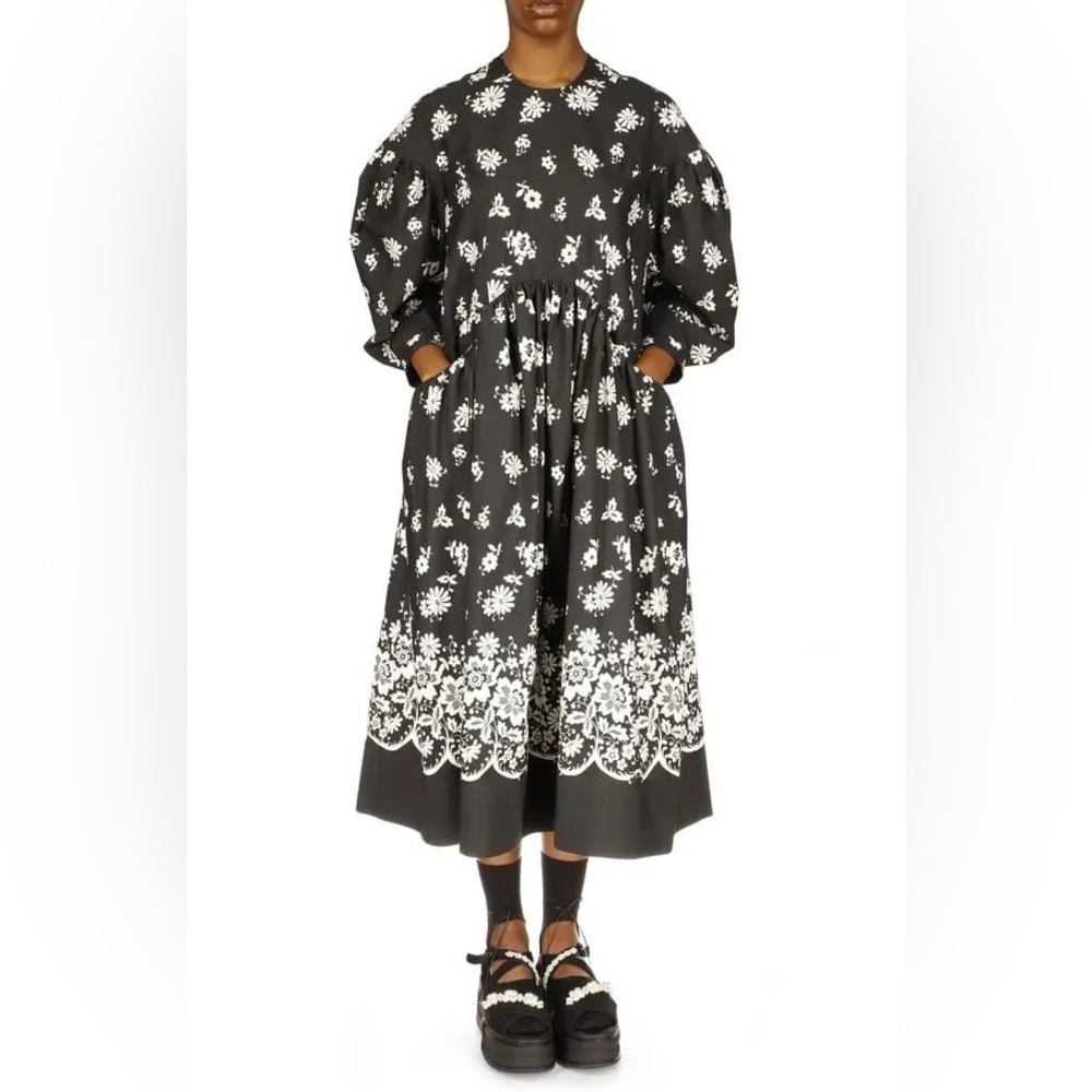 Simone Rocha black and White Floral Dress